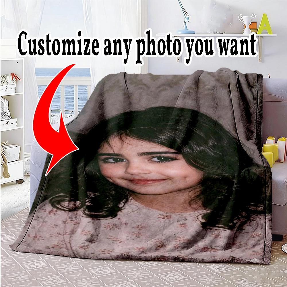 Customize Picture Personalized Photos Blanket Cozy Personalized Blanket Durable Comfort Suitable for Living Room Office Bed Livingroom All-Season Use