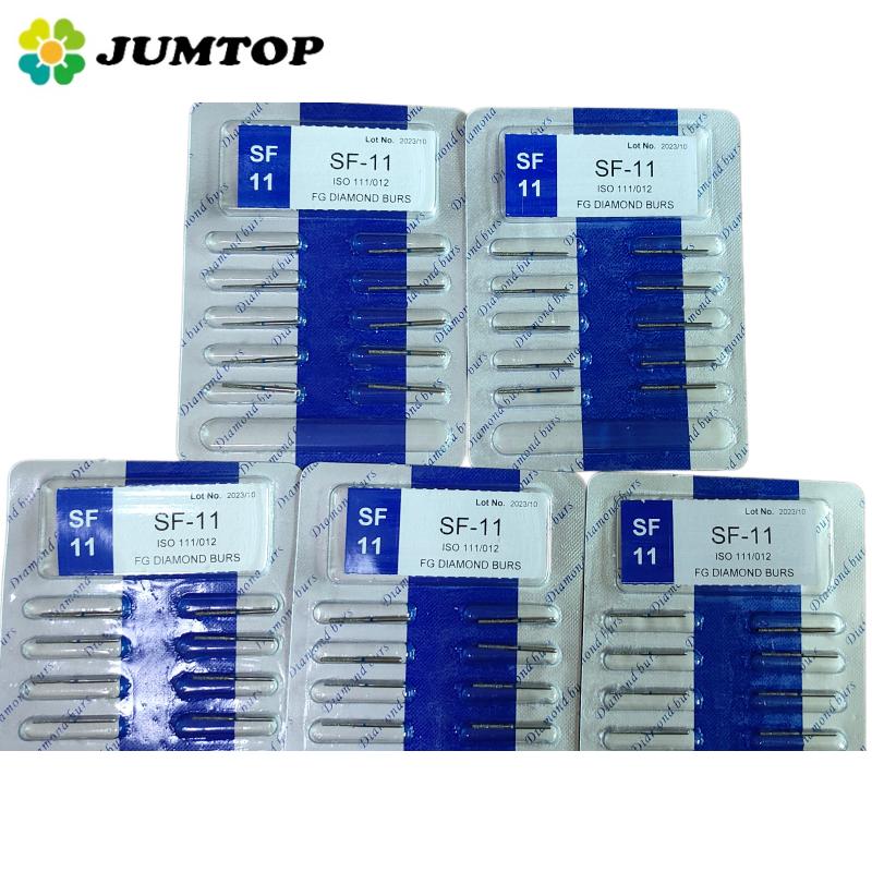 50pcs Dental High Speed Burs High Speed Handpiece Turbine Diamond Burs Diamond Polishing Tooth Preparation Dentist Material