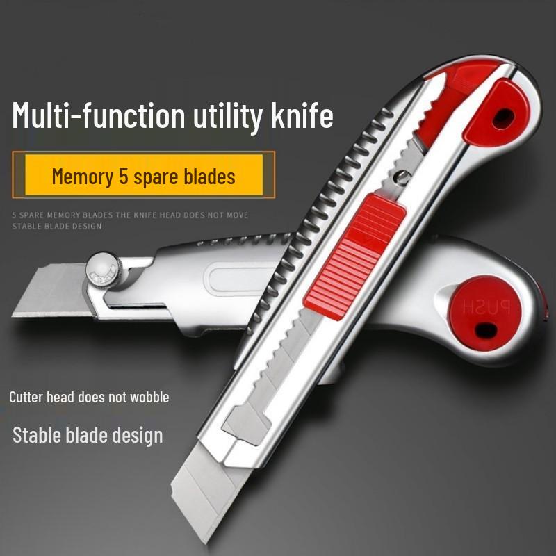 Heavy-Duty Multi-Function Utility Knife: 5-Blade Metal Cutter for Paper and Wallpaper