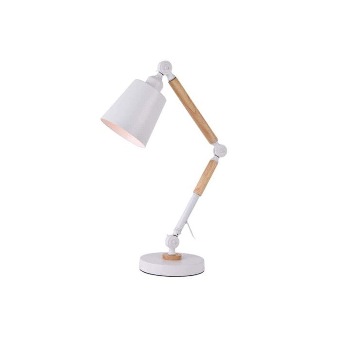 Lampe Flexo Architecte EDM Vintage En Bois E27 Blanc 60W