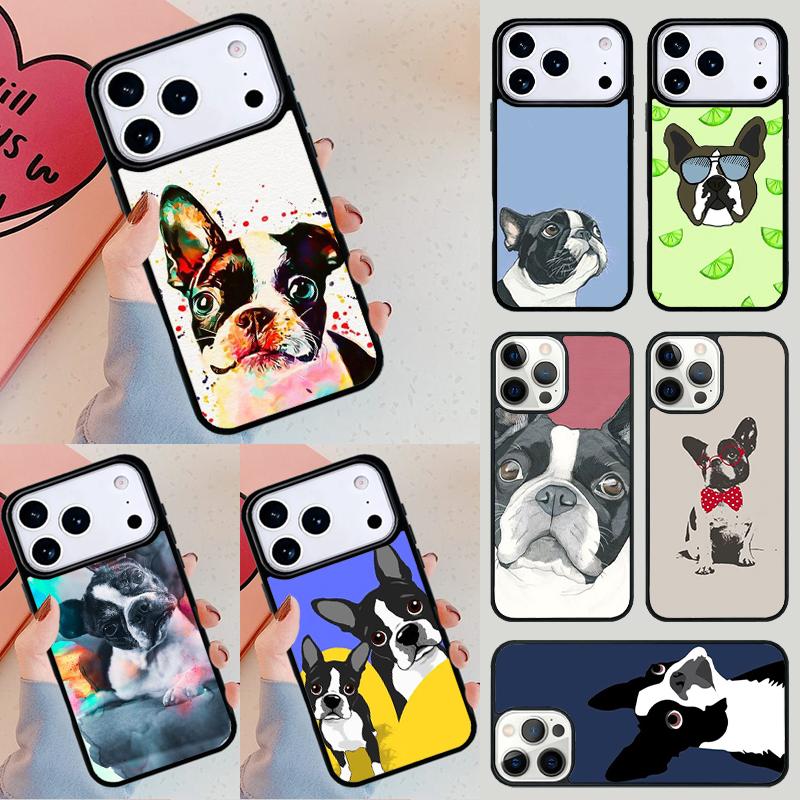 Boston Terrier Dog Phone Case For iPhone 17 Air 14 15 13 12 Max Cover For Apple 14 15 16 16e 11 Pro Max Plus Coque