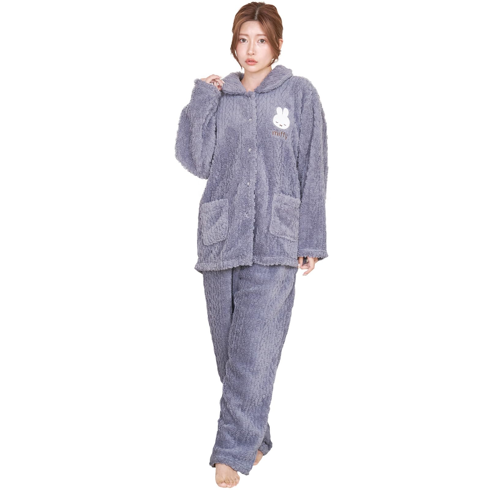 

Luanna Jena Miffy Loungewear Pajamas with Belly and Chill Fluffy Long Sleeve Perfect for Birthdays and QWMI07 Women s Warmer, Warmth, Protection, Set,