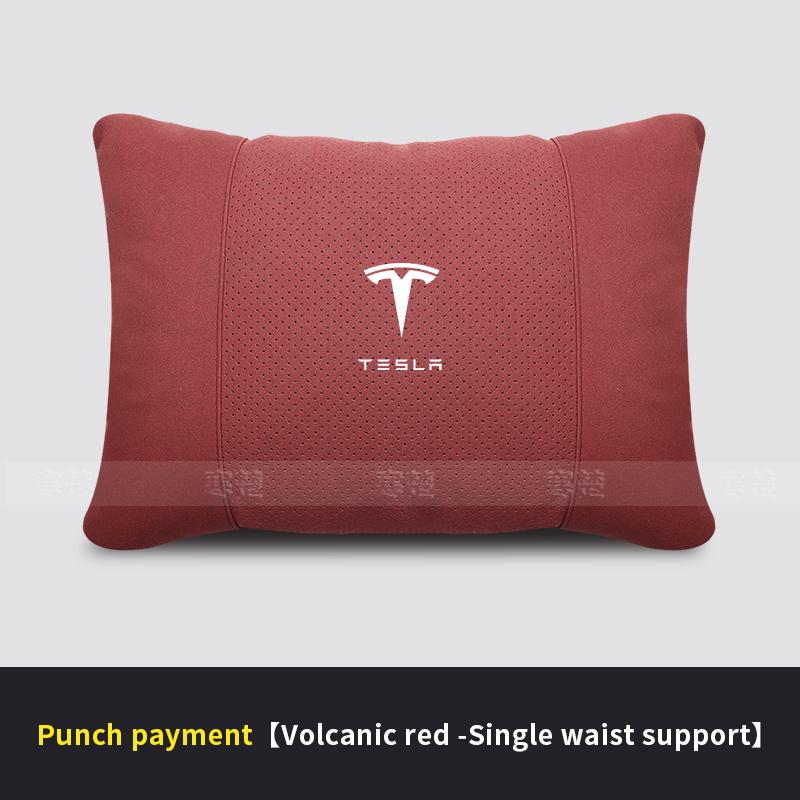 CQPKJ1 Tesla Model 3 Model Y Model S Model X Suede Car Headrest Neck Support Seat Lumbar cushion Breathable Soft Neck Pillow Waist pad