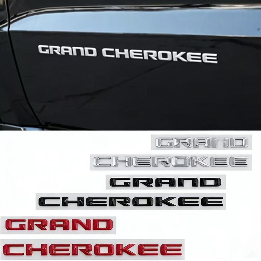 Applicable for Grand Cherokee 3D ABS Chrome Black Logo XBSHG5 Emblem Letters Nameplate Car Door Badge Decal Sticker Accessoies R4W