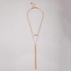 Double Chain Fringed Pearl Necklace Women's Niche Design Sense Love Collarbone Chain Versatile Neck Chain Sweater Chain