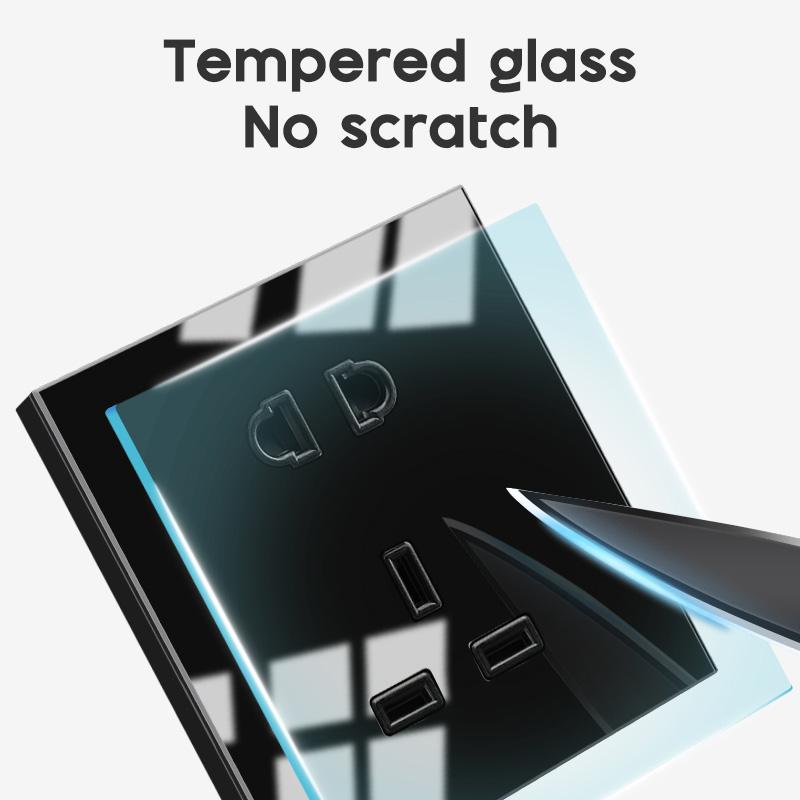 

YINKA закаленное стекло 1/2/3/4 Gang 1/2 Way On/Off настенный выключатель светодиодный индикатор FR стандарт ЕС универсальная домашняя розетка