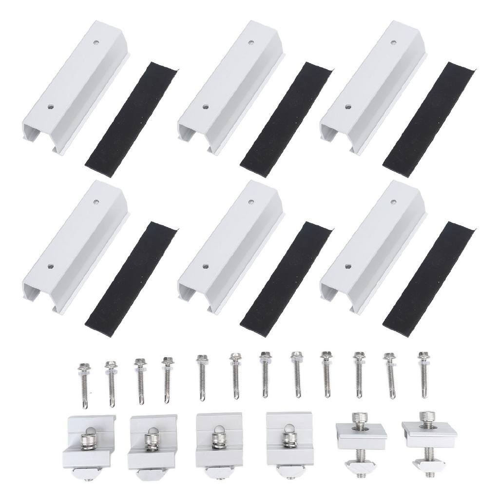 Solar Panel Mounting Bracket Kits Aluminum Alloy Flat Roof Solar Panel Mounting Brackets End Clamps