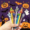 Stylish Matte Texture Pens Halloween Ballpoint Pen, Cute Ghost Skull Pumpkin Retractable Gel Ink Portable Pocket Clip 0.5mm Fine Point Writing Pen for