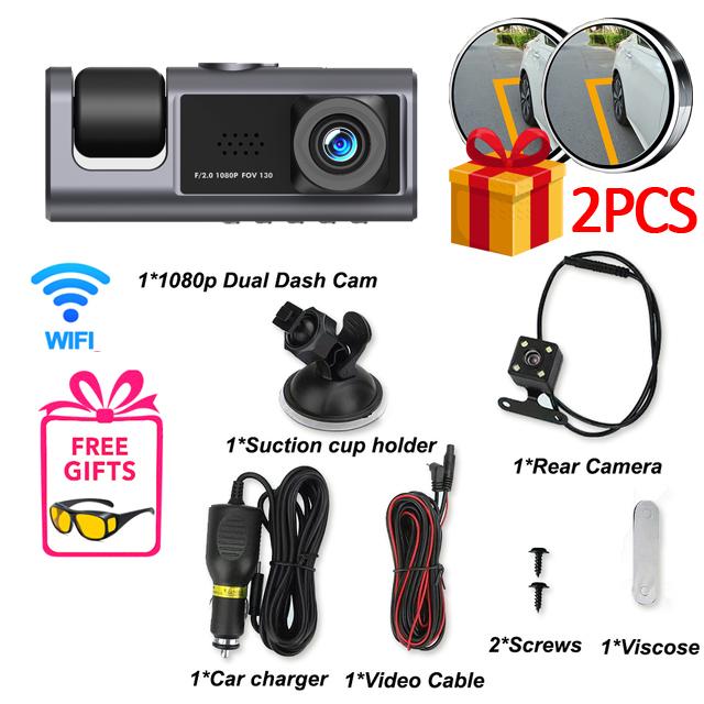 3 Channel Dash Cam for Cars WIFI Video Recorder Portable 1080P Rear View Camera for Vehicle Car DVR G-Sensor Car accessory