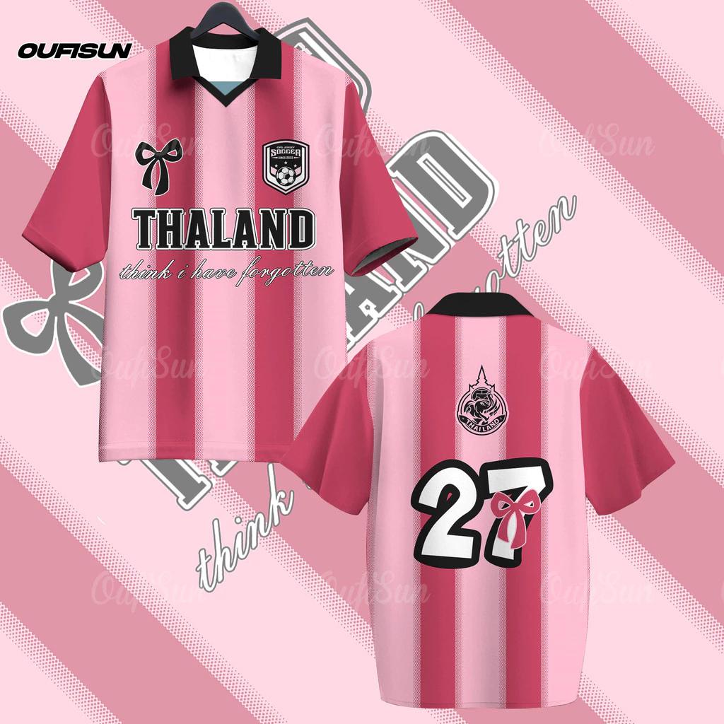 THAILAND Football Soccer Polo Vintage Shirt National Team Unisex Men Women Sport Training JERSEY CHEER Print Quick Dry Short Sleeve Uniform