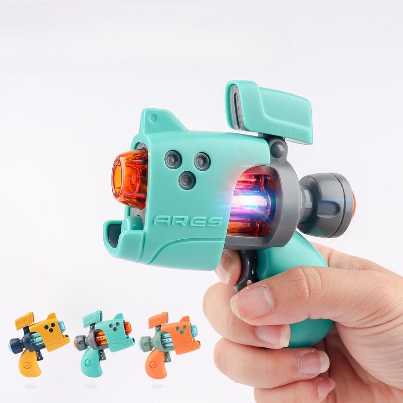 Mini Pocket Electric Toy Gun Portable Small Pistol with Sound Light Colorful Projection Music Interactive Play Toy