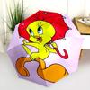 Tweety Popcorn Delight Folding Umbrella Suitable For All Seasons Suitable For All Seasons Printing Travel Umbrella Sun Umbrella