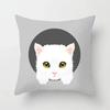 Cute Cat Round Head Home Decor Cushion Cover Naughty Cat Sofa Car Decoration 45X45Cm Pillowcase Square Polyester Pillowcase