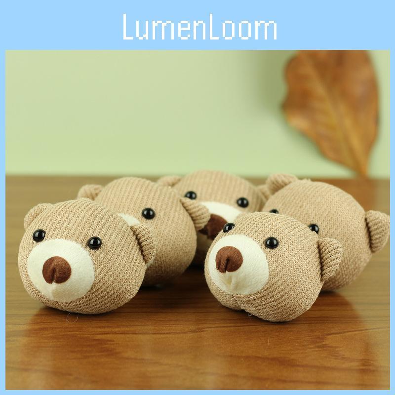 Adorable Teddy Bear Head Plush Toy Accessory Soft Short Plush Pp Cotton Stuffed