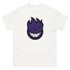 Spitfire Wheels Skate Bola de Fuego Morada Demonio Retro Diseño de Camiseta de Skateboarding