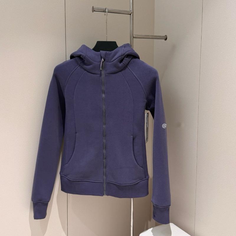 Autumn women's full zipper slim fit hooded fleece sweater casual outdoor slimming sports jacket
