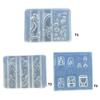 Silicone Nail Art Mould With Sea Shell Fish and Mermaids Patterns Easy Demolding for Manicure