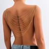Europe and America Cross Border Necklace Fashion Sexy Metal Snake Bone Chain Chest Necklace Creative Geometric Tassel Body Chains Women's Accessories