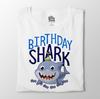 2nd Birthday Shark Toddler Tee: Double-Sided Print Party Outfit