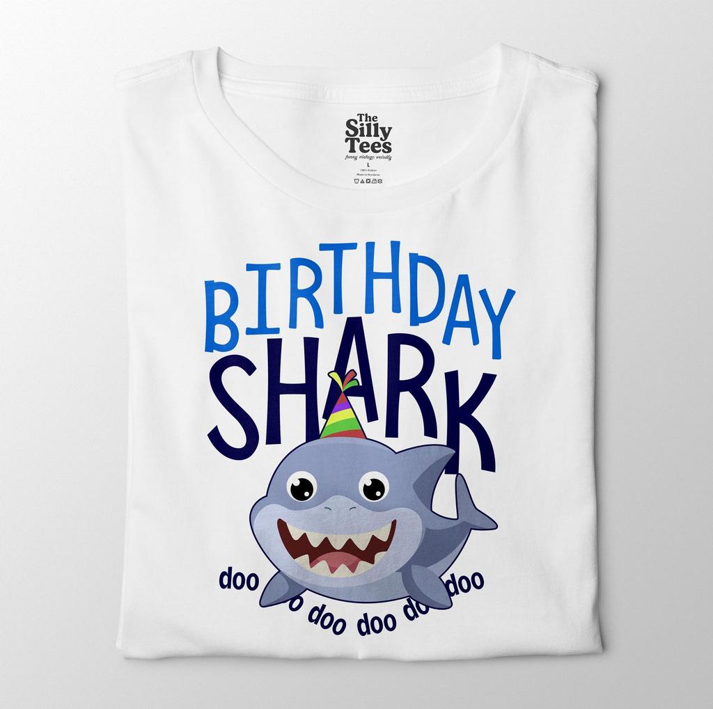 2nd Birthday Shark Toddler Tee: Double-Sided Print Party Outfit