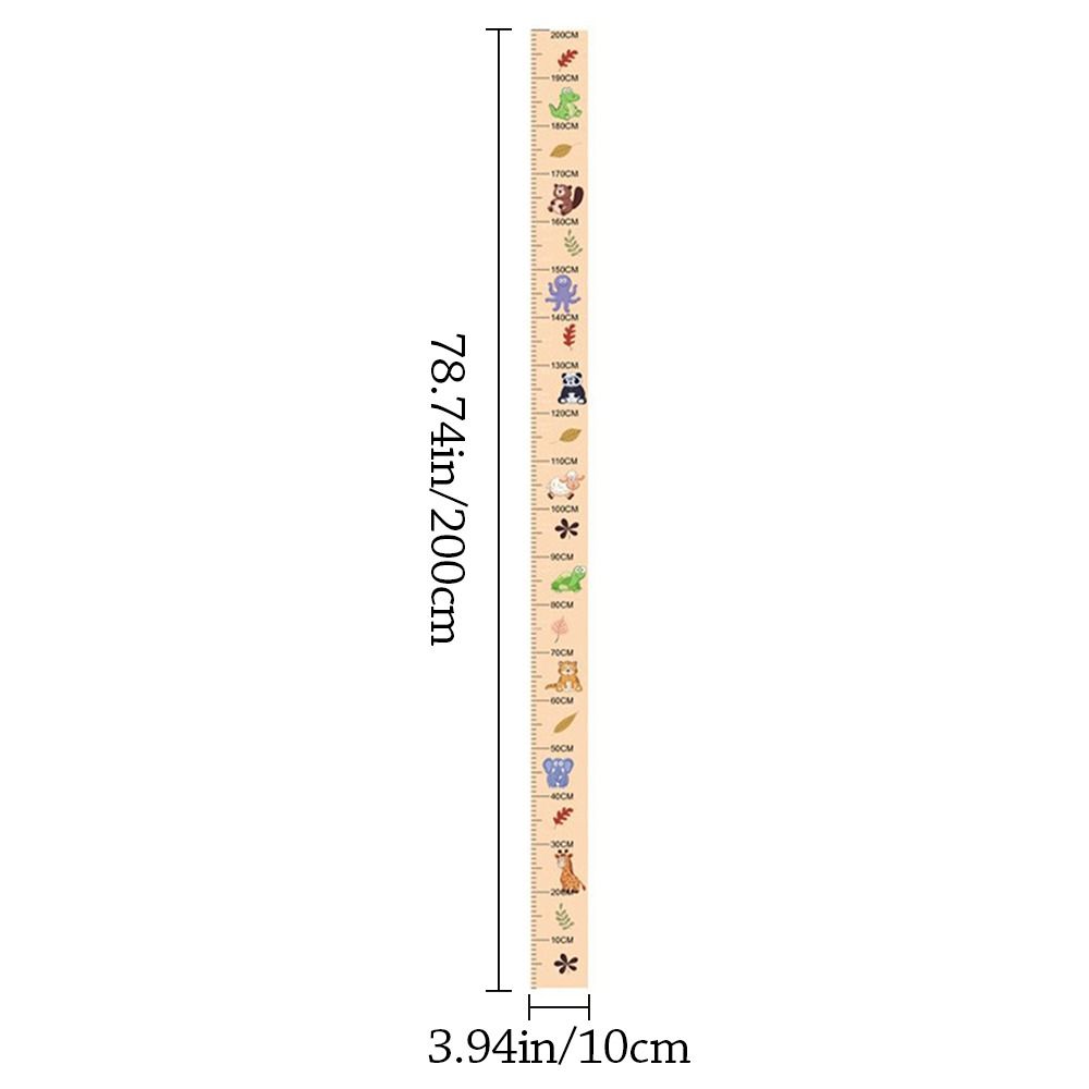 2M Height Height Measurement Sticker Self-adhesive Removable Height Measuring Tape Catoon Pattern Waterproof Unisex Growth Chart