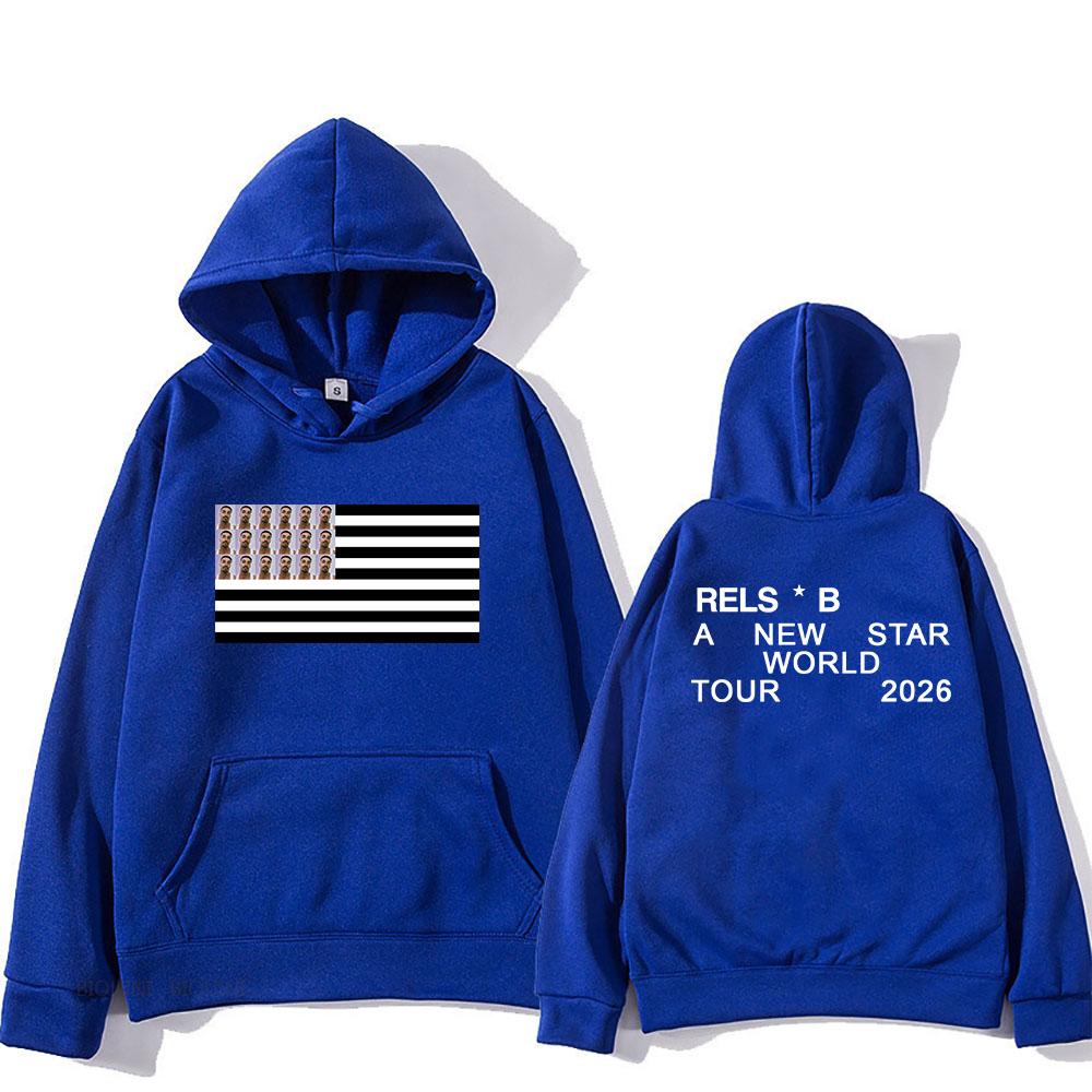 A NEW STAR WORLD TOUR 2026 Hoodies Singer RELS B Printing Sweatshirts Long Sleeve Winter Fleece Pullover Unisex Streetwear