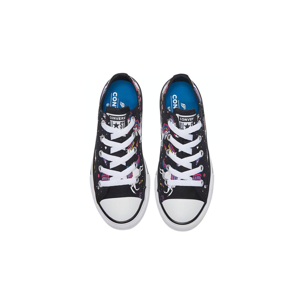 (GS) Converse Chuck Taylor All Star Rainbow Unicorn Black Sneakers 'Black' Kids' 665474C