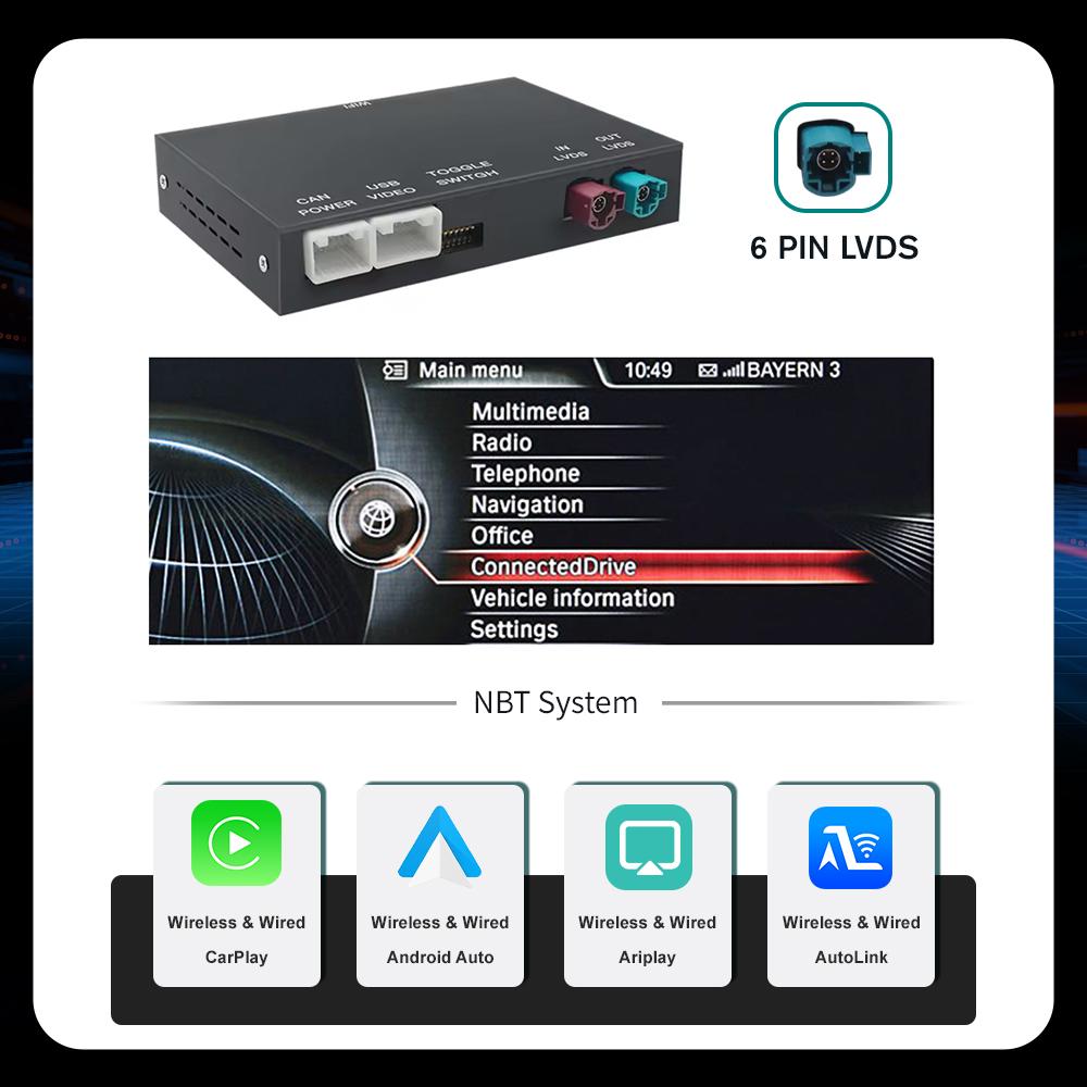 CarPlay Wireless Android Auto For BMW 1 Series F20 F21 2 SeriesF22 F23 F45 CIC/ NBT System Module Navigation Airplay
