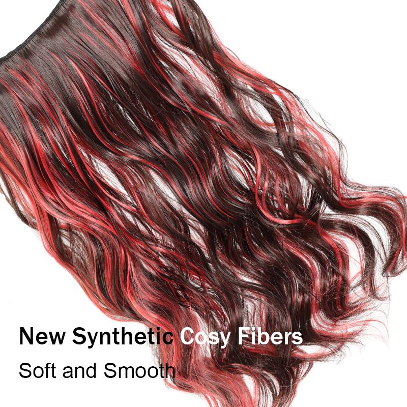 5 luxurious long wave hair clips high-quality BB clip synthetic wig elegant and natural daily styling suitable for all women