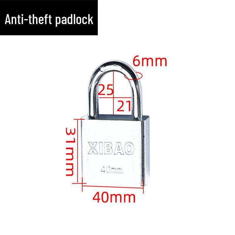 40mm Stainless Steel Square Padlock with 4 Keys