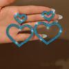 Luxury Shiny Double Heart Diamond Stud Earrings