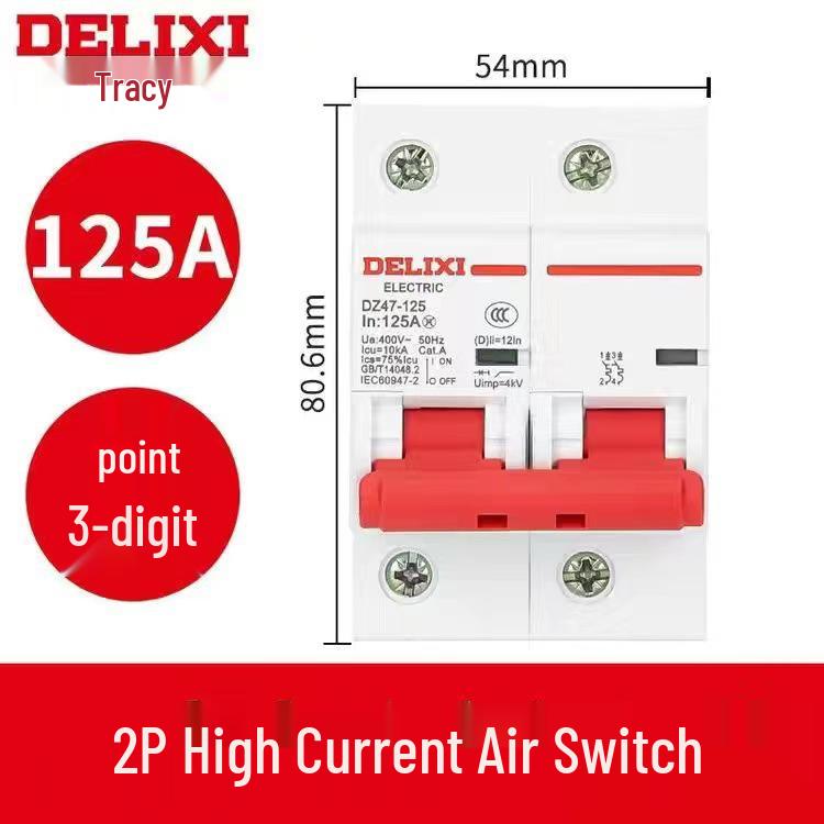 Delixi DZ47 Miniature Circuit Breaker: 1P/2P/3P/4P, 220V Single-Phase To 380V Three-Phase Air Switch for Household Use.