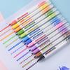 Kawai Stationery Magic Changing DIY Painting Pen Double Headed 12 Color Set Fluorescent Painted Pen Hand Account Lovely Supplies