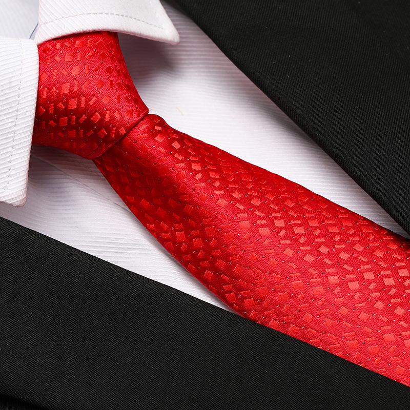 Men'S Formal Wedding Business Tie 8Cm Groom Wedding Banquet Burgundy Tie Hand Zipper Men And Women