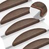 Stair Mats 10 Pieces 56 X 17 X 3 Cm Coffee Brown Semi-circular