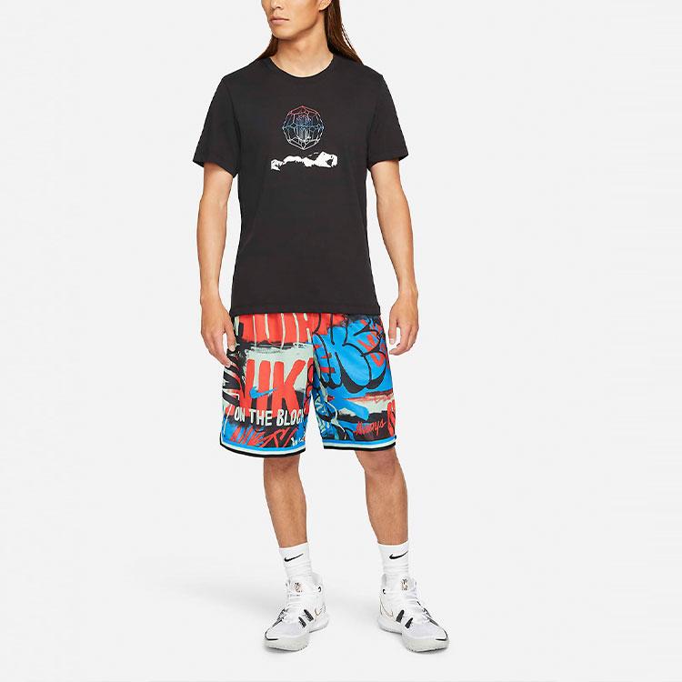 Nike SS22 Logo Print Sports Crewneck T-Shirt Men Tops Black DM2463-010