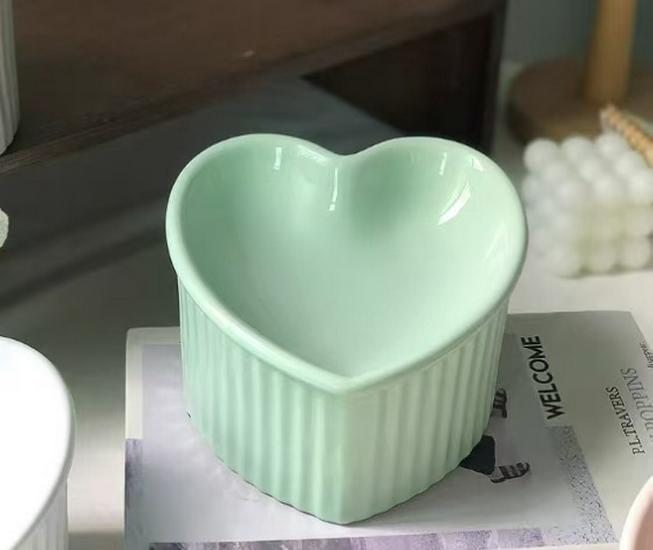 Ceramic Elevated Cat Bowl with Slanted Opening for Cervical Protection - Anti-Tip Design for Cats and Dogs