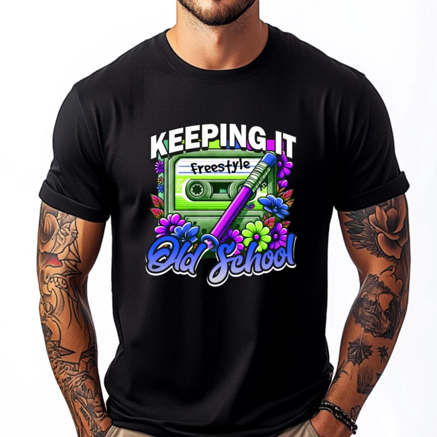 Retro Cassette Pencil Design For Music Fans Freestyle Mens Designer T Shirt Men s T-Shirts Mother s Day S чёрный