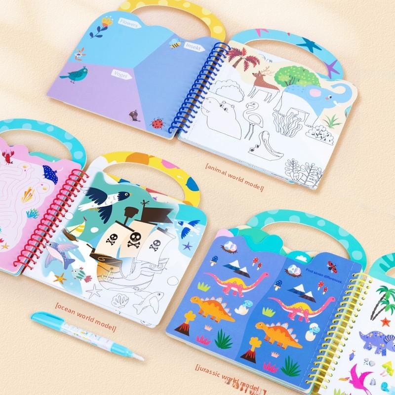 Water Drawing Book For Toddlers With Reusable Water Pen For Animal Recognition Learning