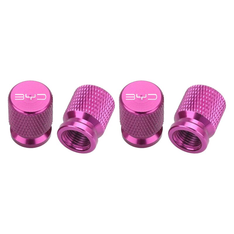

4Pcs Car Wheel Tire Valve Caps Tyre Stem Cover Airdust Waterproof for BYD Shark 6 Qin Plusdmi Atto 3 Han EV Dolphin Yuan Plus фіолетовий