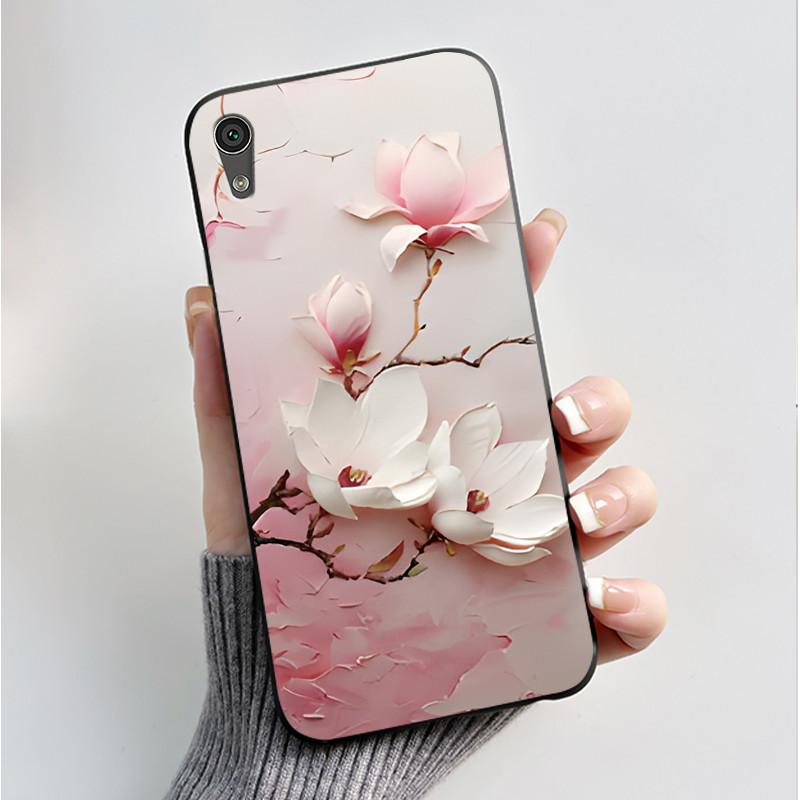 Hülle Für Sony Xperia XA1 Rückseite G3121 G3112 G3125 G3116 G3123 Luxus Mode Schmetterling Blume Schwarzes Silikon Weiche Handyhülle