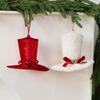 Set of 2 Christmas Hat Ornaments Mini Santa Hats Xmas Tree Hanging Decorations Holiday Party Winter Home Décor Accessories
