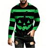 Men's Halloween Striped Long Sleeve Shirt Casual Loose Fit for Party and Everyday Wear