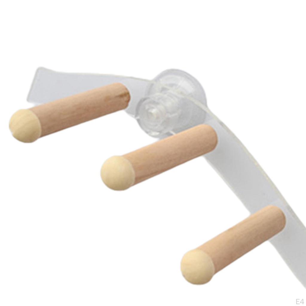 Stojan s bidýlky pro ptáky - Přírodní dřevěná lezecká hračka pro papoušky a malé ptáky