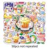 Summer Kittens Stickers: 50 Cute Waterproof Cartoon Animals for Journal Decoration
