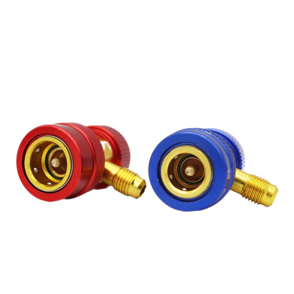 Freon R134A H/L Auto Car Quick Coupler Connector Aluminium Adapters Air Conditioning Refrigerant Adjustable AC Manifold Gauge