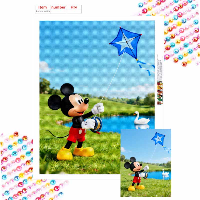 Disney Mickey Mouse kite flying 5D handmade diy diamond painting, home wall decoration