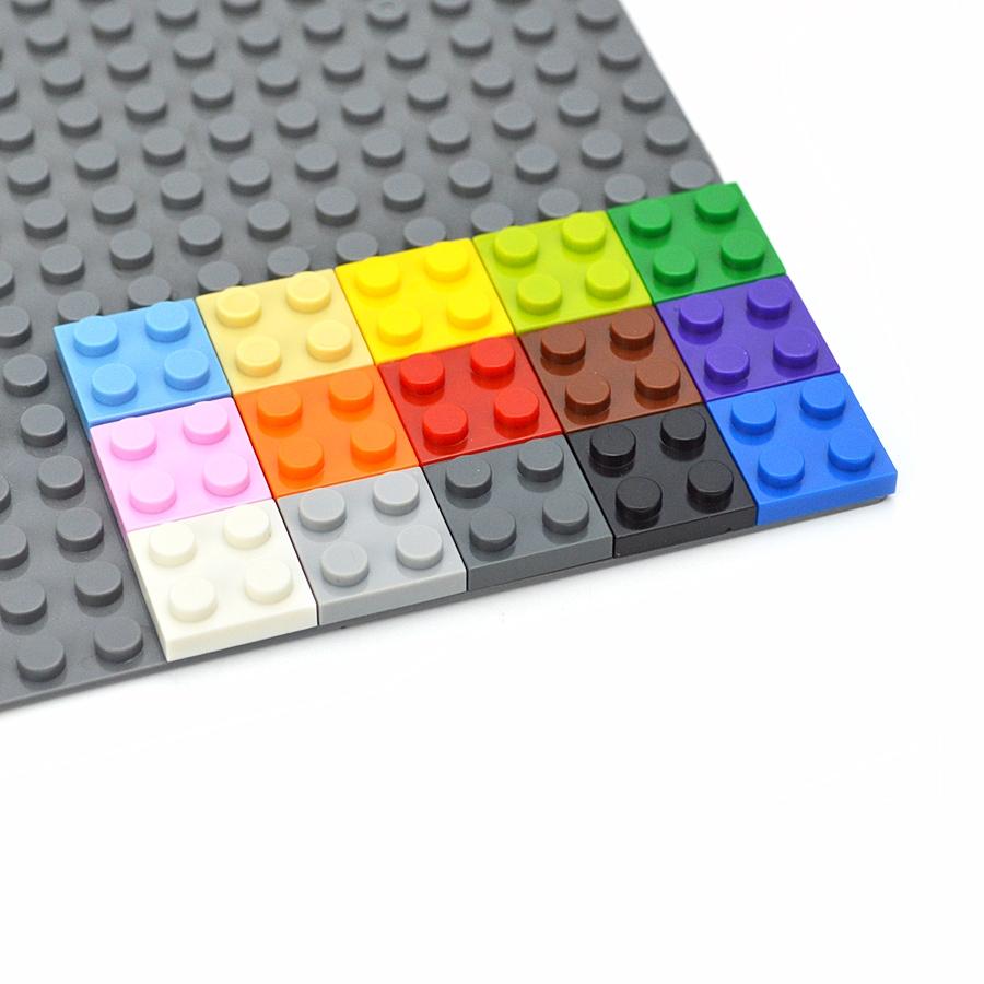85Pcs Moc Building Blocks Plate Thin Figures Bricks 2x2 Dots Educational Creative Size Compatible With 3022 Classic Kid Toys