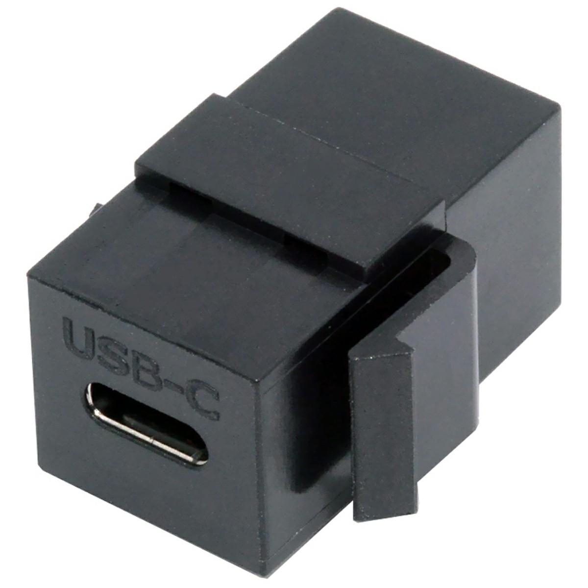 

U2-078-CFCF USB 2.0 Type-C Female to Female Extension Keystone Adapter for Wall Plate Panel USB Cable As Shown A