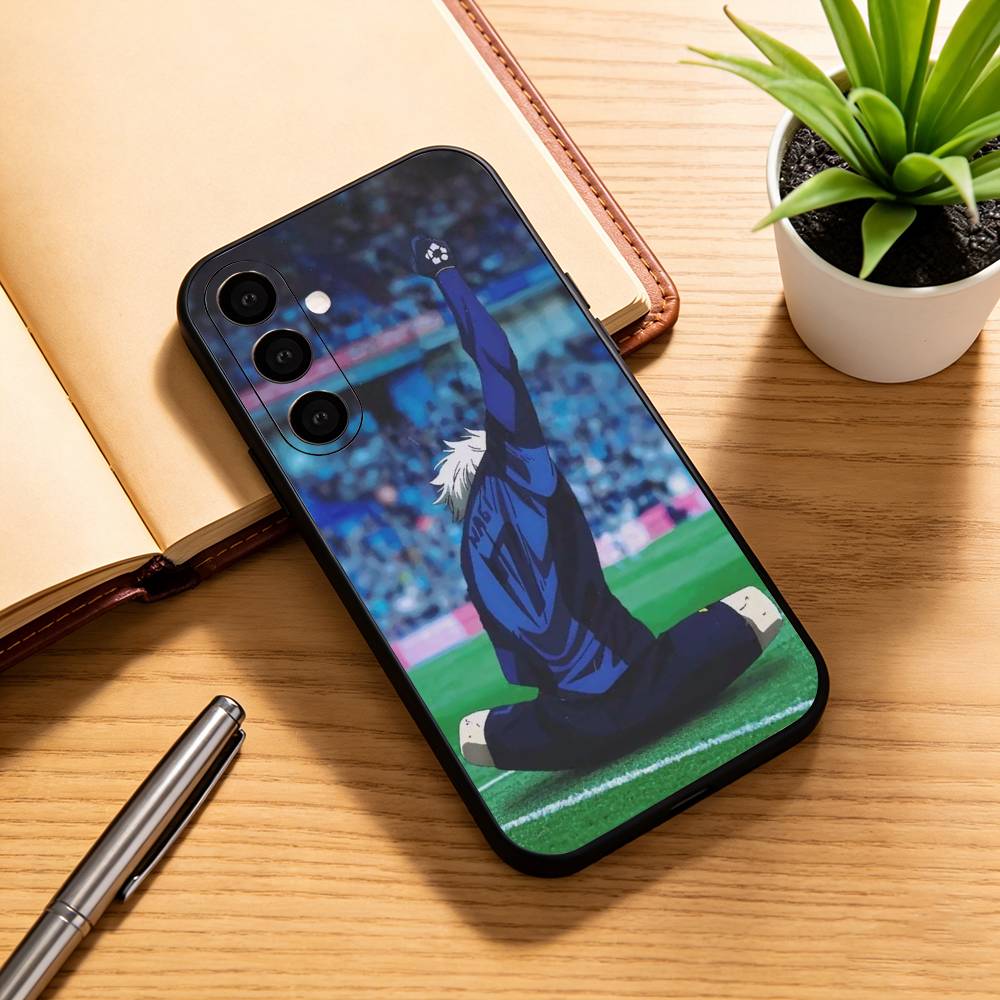 Anime B-blue L-Lock Phone Case For Samsung Galaxy A73,A72,A71,A70,A53,A52,A51,Soft Silicone Black Cover